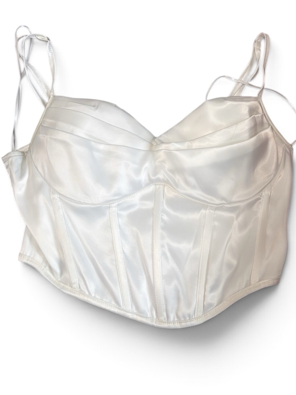 White Satin Corset Top